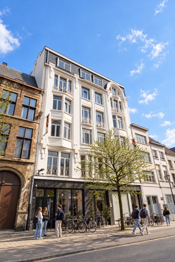Gevel van residentie Paardenmarkt 88 in Antwerpen